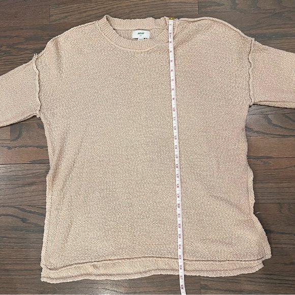 Aerie Oversized Split Hem Sweater Women’s Tan Cream Size Small | Loungewear - Picture 6 of 7